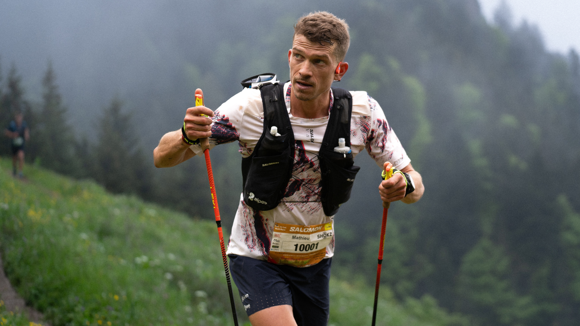 Mathieu Blanchard pendant un trail.